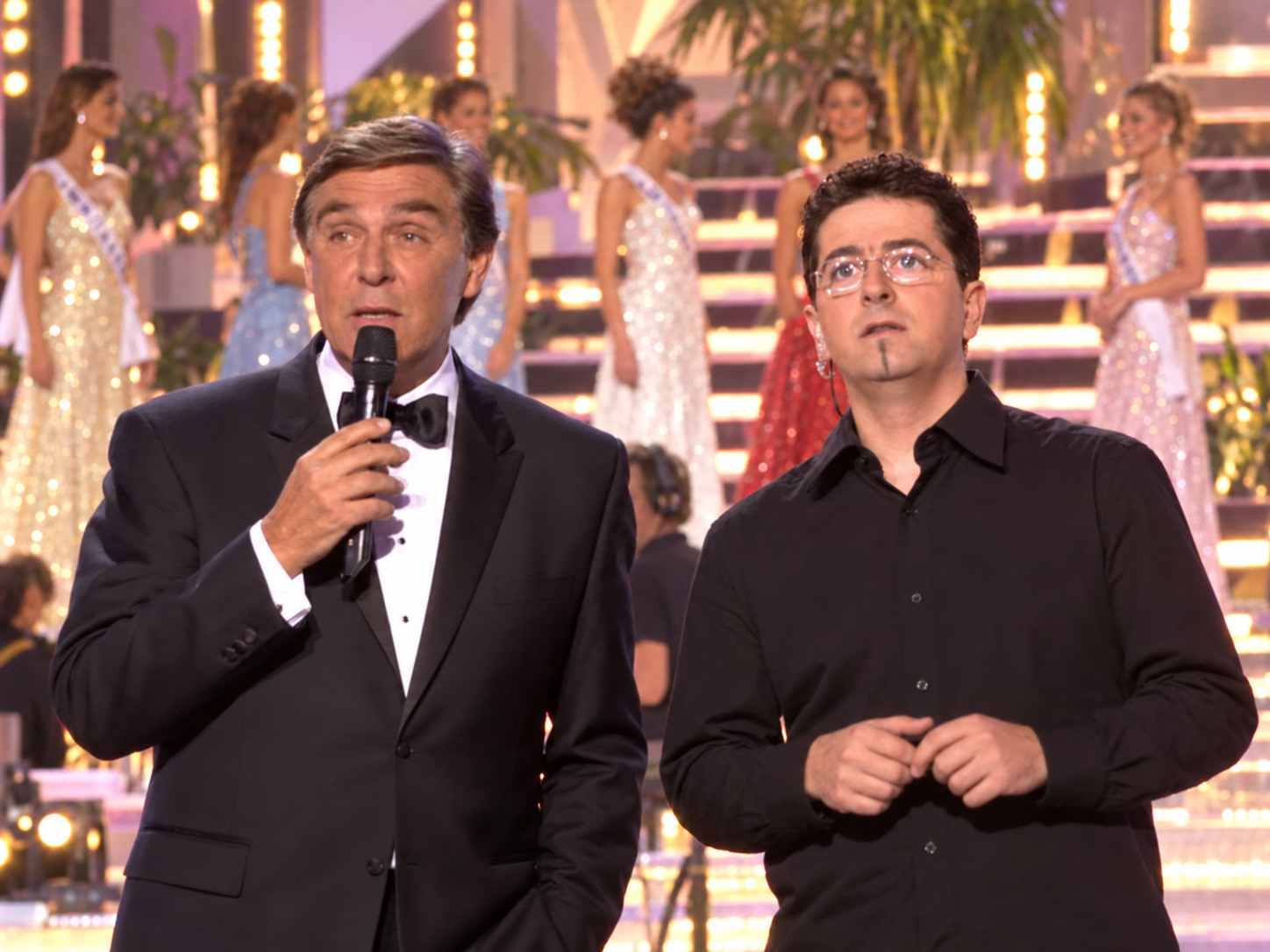 Pierre Ruby sur le plateau de Miss France lors des répétitions